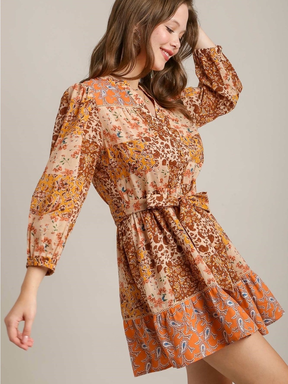 Umgee Multicolor Floral Dress - Picture 2 of 7